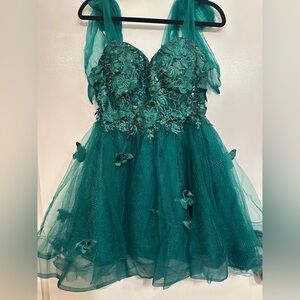 Teal Floral Dress super elegant size 12 nwt